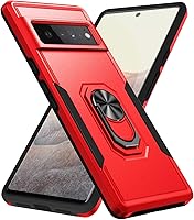 Vista 11 de Funda para Google Pixel 6 Pro con armadura atril anillo magnético resistente de grado militar a prueba de golpes para Pixel 6 Pro Phone Case (negro)