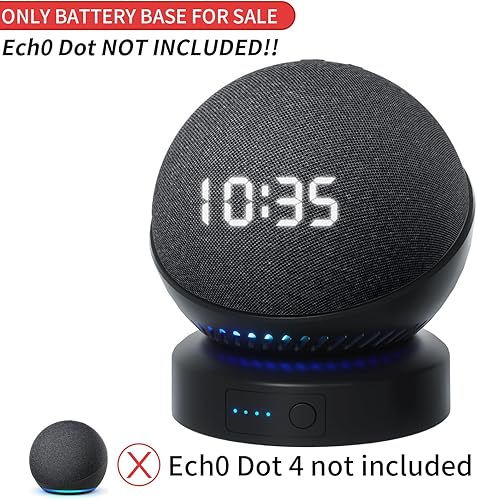 Miniatura 5 de Base de batería Liboer para Echo Dot 5ta Generación, base de batería portátil para Echo Dot 4ta Generación y soporte de batería para HomePod Mini,