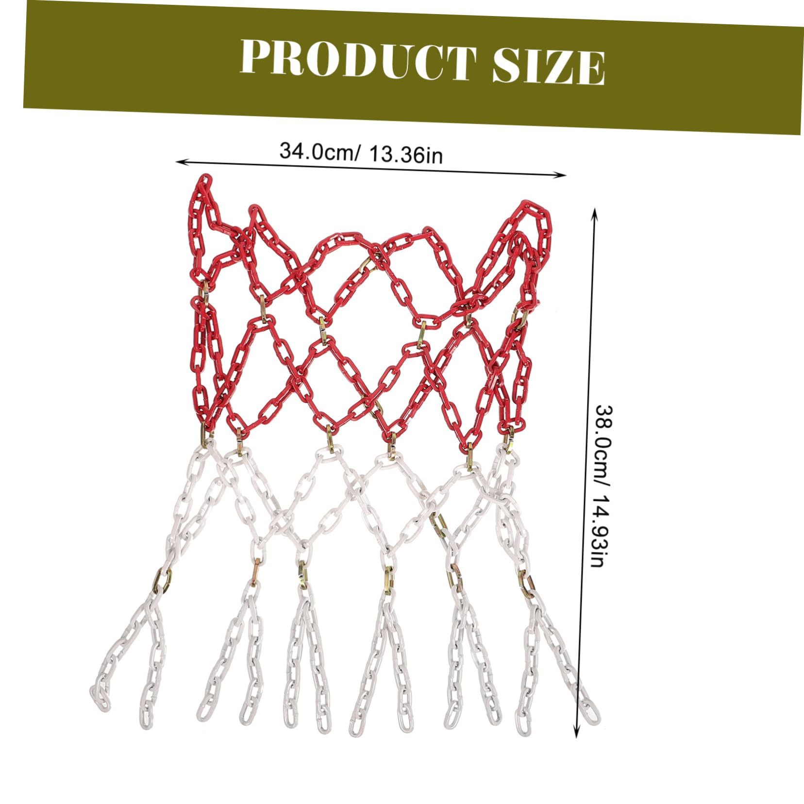 VICASKY Metal Basketball Chain Net Durable Replacement Basketball Net for Hoops Heavy Duty Wear Resistant for Indoor and Outdoor Use Fits Full and Youth Balls