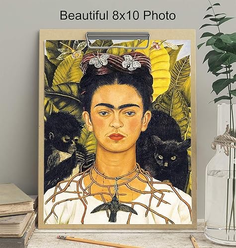 Miniatura 3 de Poster - 8x10 Mexican Art Wall Decor Picture Print for Bedroom, Living Room, Home, Apartment - Gift for Women, Woman Artist - Monkey, Cat,