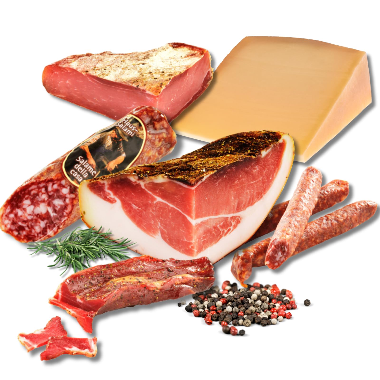 BAVAREGOLA 6er Südtiroler Spezialitäten Probierset - Speck, Käse, Salami & Schinken von Viktor Kofler