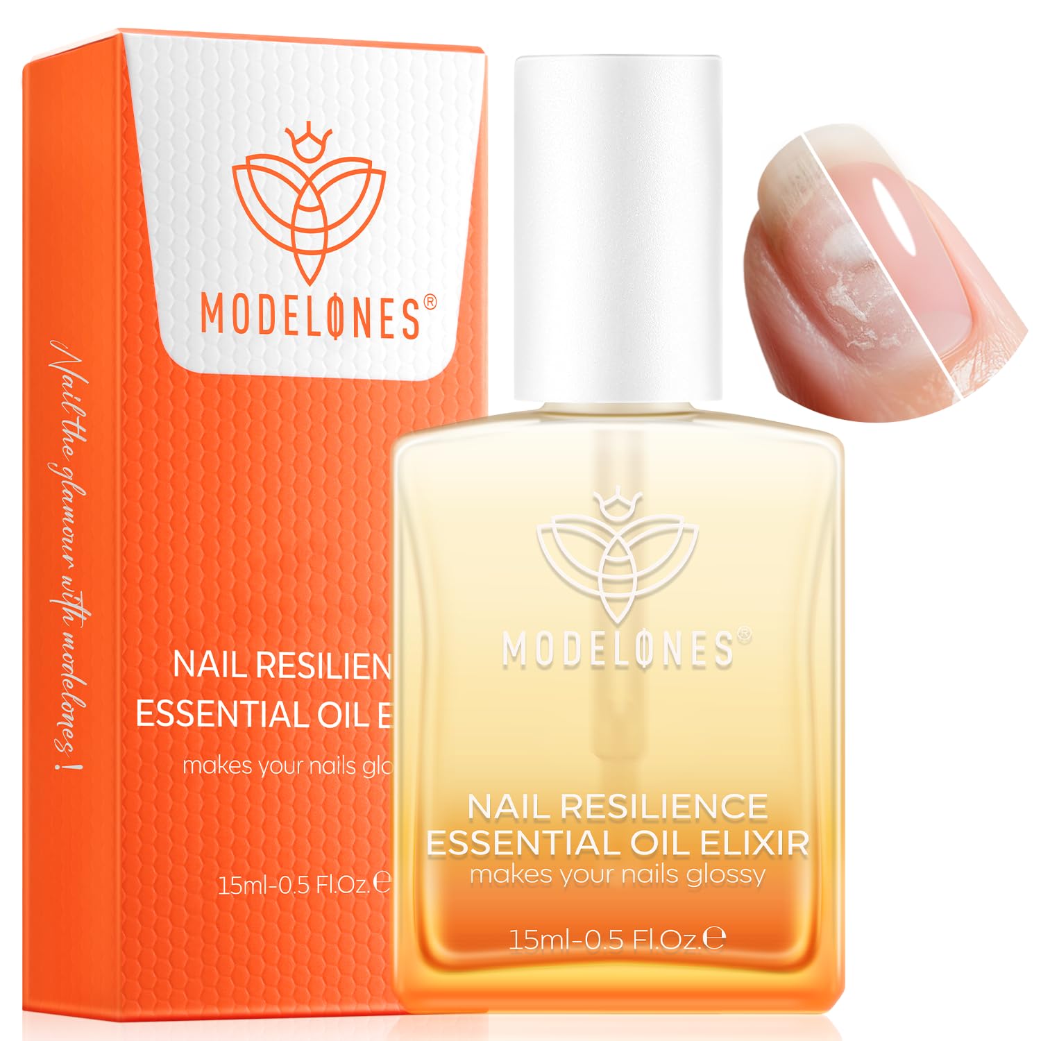 modelones Nail Strengthener and Growth Clear Nail Repair for Damaged Nails Hardener Extra Strong and Growth Repair Mode Gifts for Women 15ml 0.51 Fl Oz