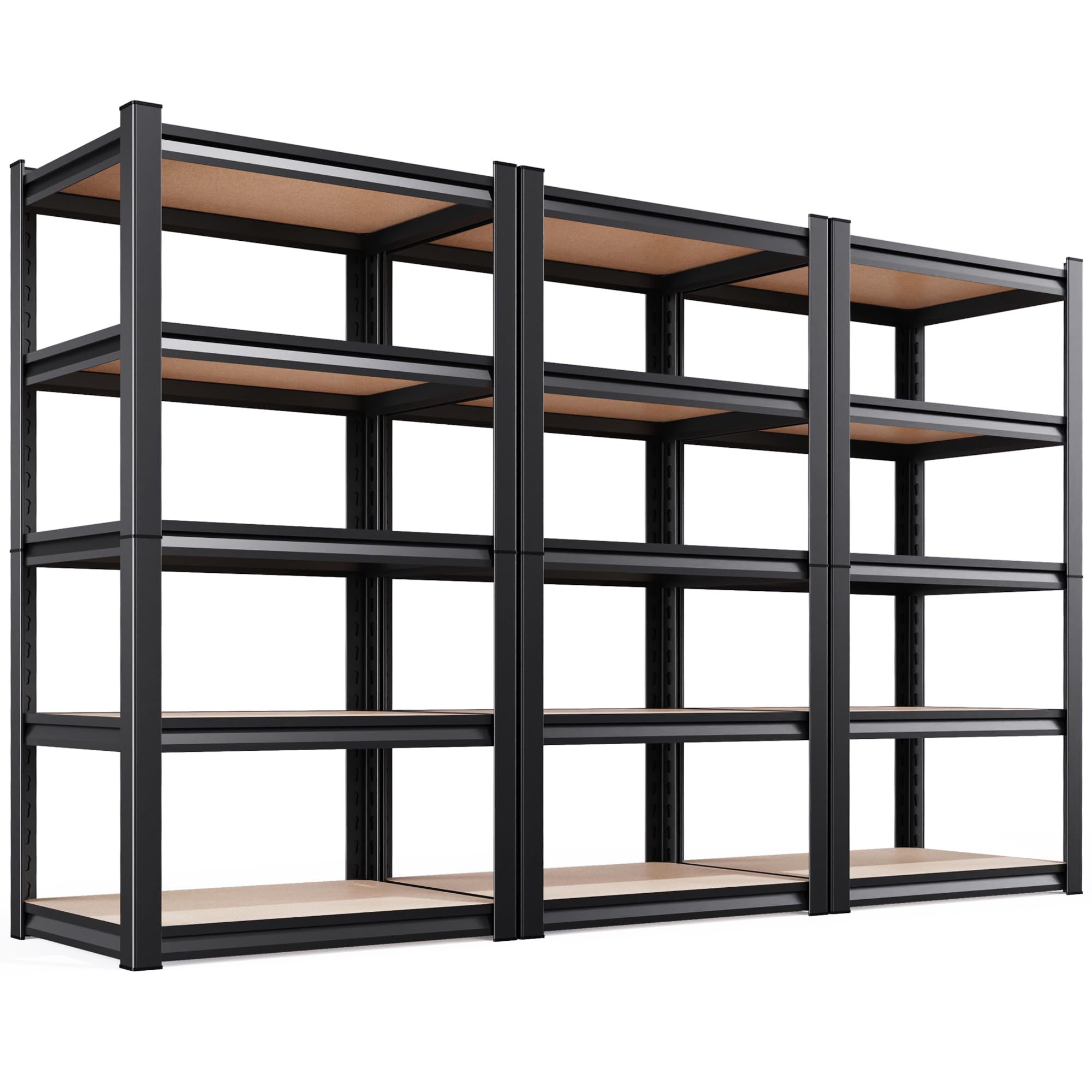 3-Pack Garage Shelving for Multi-Room Home Storage &amp; Organization, 71"H x 32"W x 14"D 5-Tier Adjustable Metal Storage Rack for Tools, Household Items, Garage, Workshop,Pantry&amp;Basement Storage
