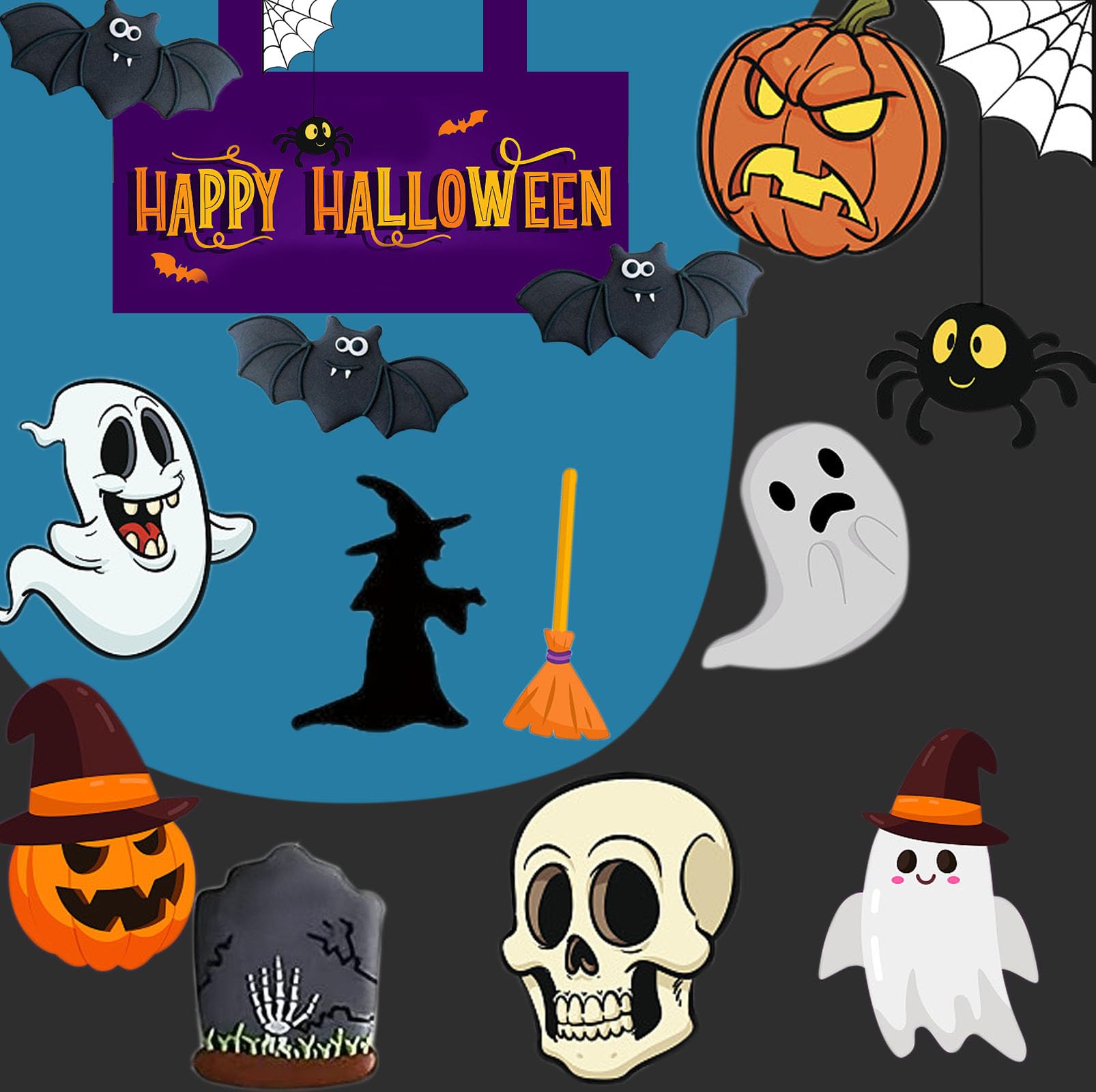 Halloween Cookie Cutters Set 12 Formine Per Biscotti Halloween In Acciaio Inox - Zucca, Fantasma, Pipistrello, Gatto, Cappello Da Strega - Per Pasticceria E Fondant Set 12 Pezzi Halloween