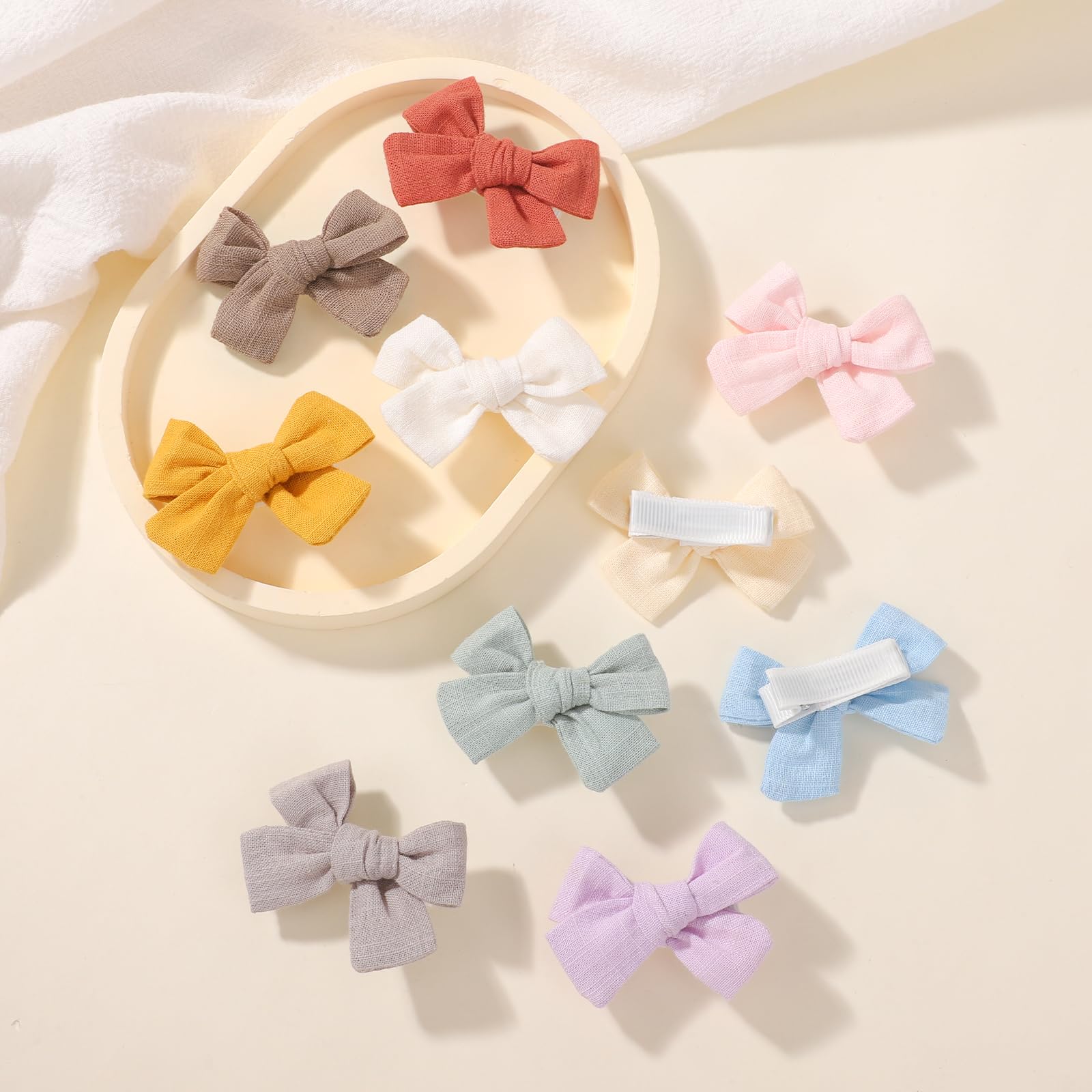 Jollybows 20pzas Lazos Pelo Niña, 5cm Lazos de Coletas Completamente Forrados Pinza Accesorios para Cabello para Niños Pequeñas Niñas