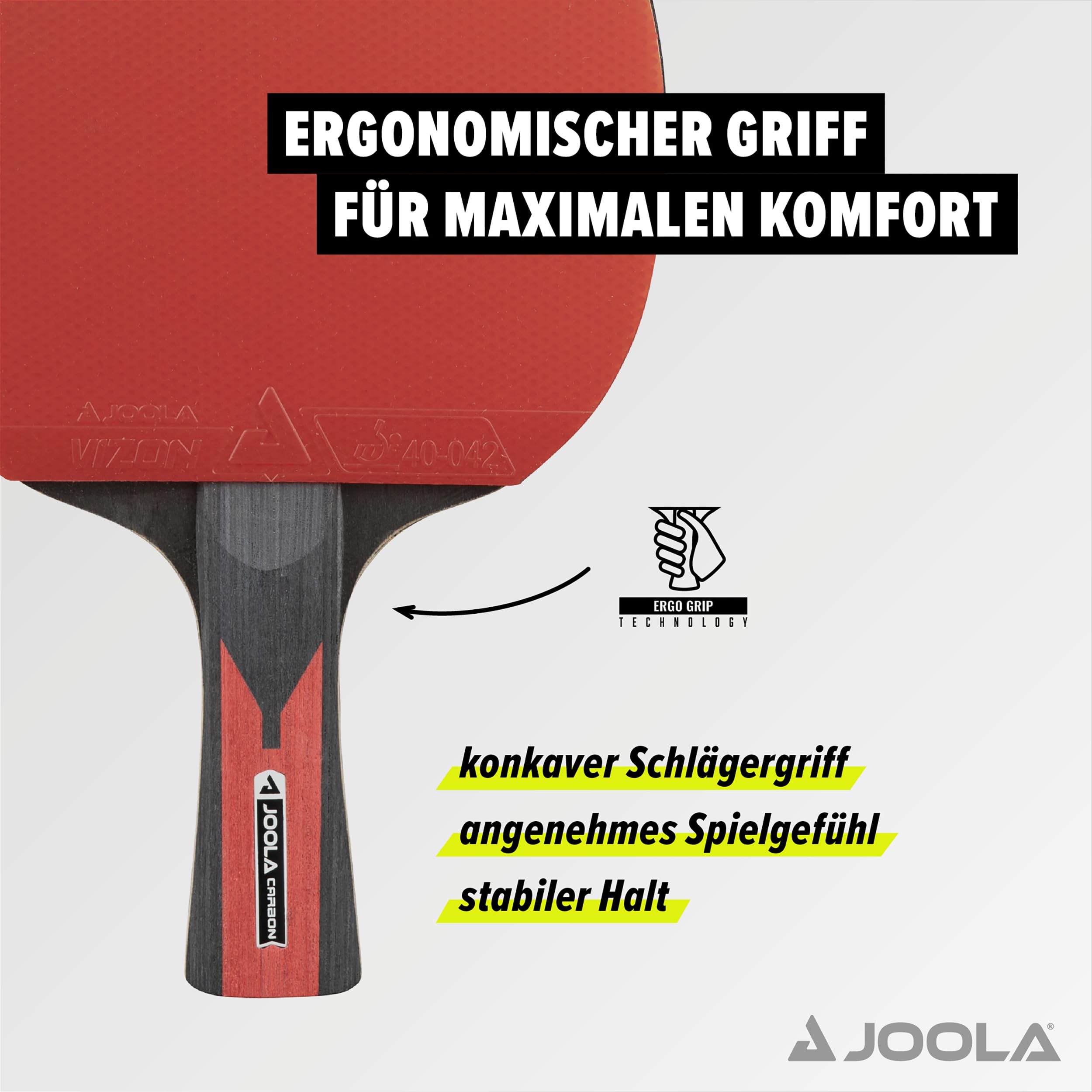 JOOLA Tischtennis Set Duo Carbon 2 Tischtennisschläger + 3 Tischtennisbälle + Tischtennishülle, rot/schwarz, 6-teilig