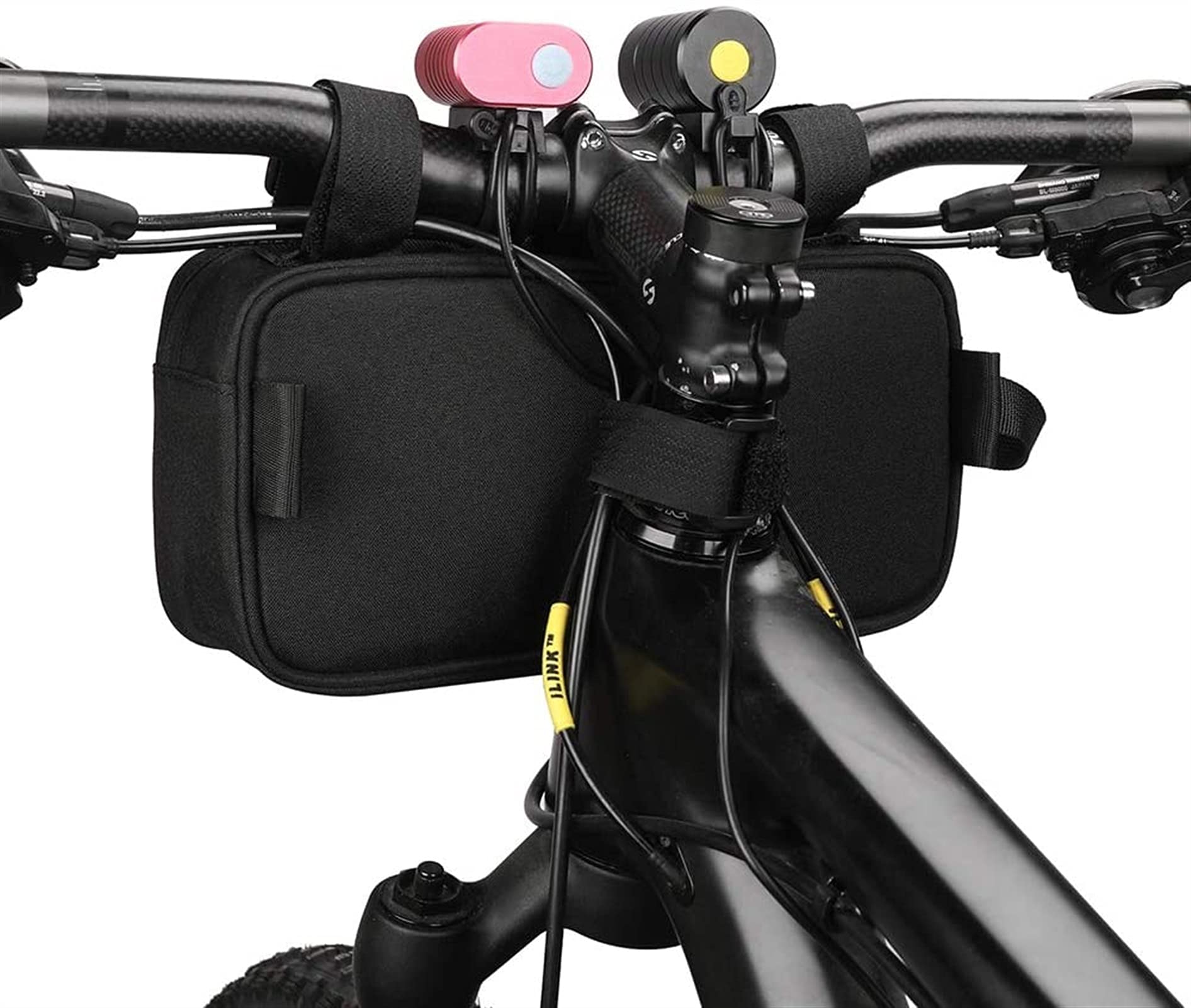 Borsa Anteriore della Bicicletta con Funzione Idrorepellente, Borsa a Tracolla Frontale Triangolo con Triangolo con Triangolo (2 PCS)(Black)