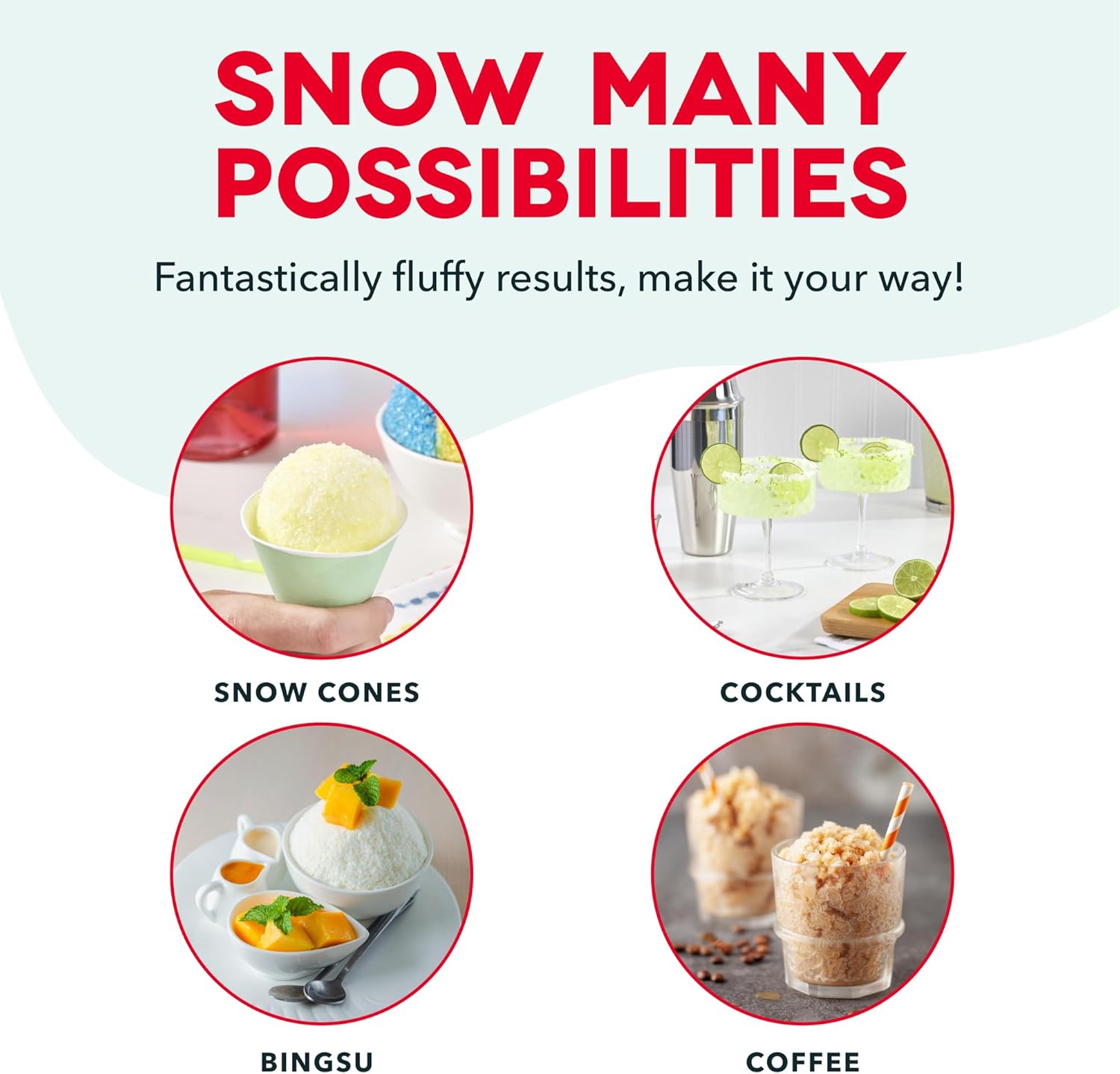 Dash Pro Shaved Ice Machine - Snow Cone Maker with Adjustable Blade for Fluffy Frozen Treats at Home - Countertop Ice Shaver, 2 Freezer Containers & Recipe Guide