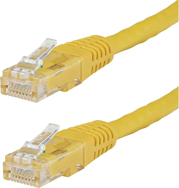 StarTech.com 50ft CAT6 Ethernet Cable - Yellow CAT 6 Gigabit Ethernet Wire -650MHz 100W PoE++ RJ45 UTP Molded Category 6 Network/Patch Cord w/Strain Relief/Fluke Tested UL/TIA Certified (C6PATCH50YL)