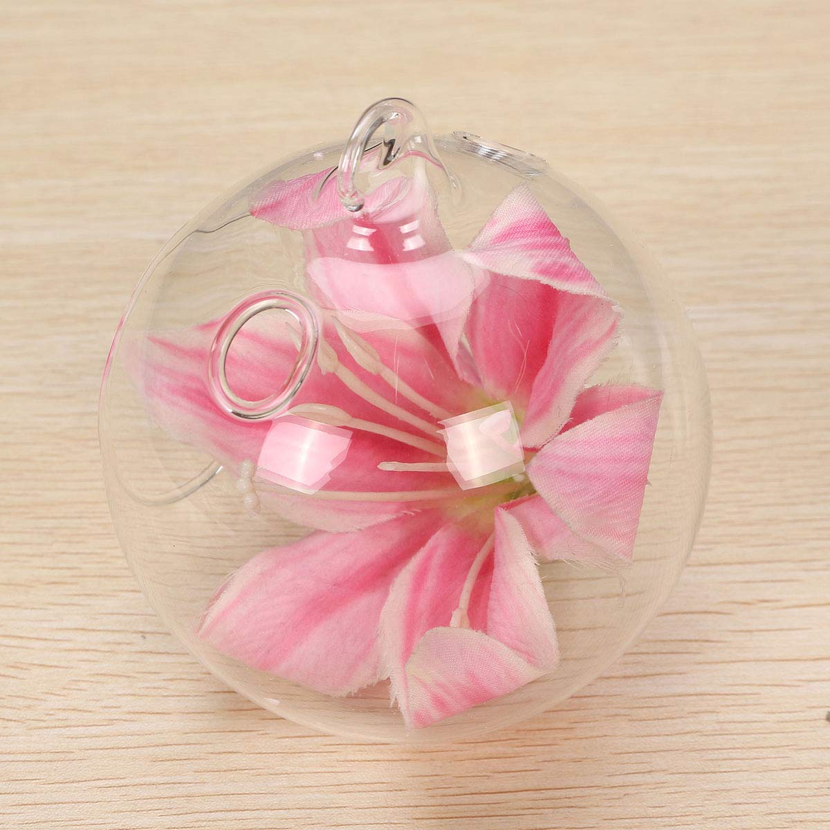 RanDal 6 sztuk okrągłych szklanych świeczek wiszących na świeczki typu tealight, świeczniki na świeczki typu tealight, na imprezę, do domu, dekoracja weselna, 10 cm