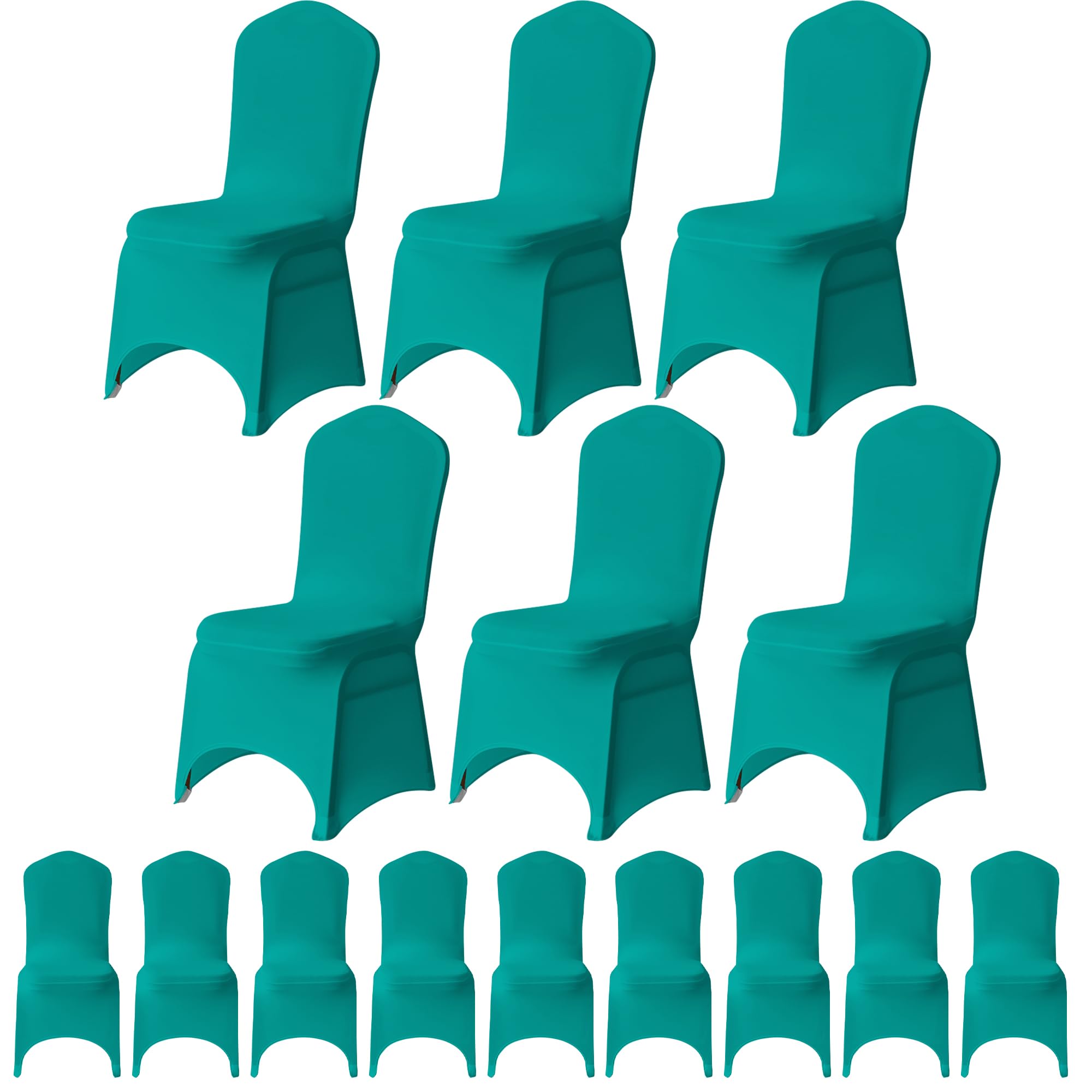 WedDecor Universal Wedding Chair Covers, 40Pcs Turquoise Spandex Stretch Dining Chair Slipcovers, Washable Banquet Chair Covers for Parties, Events & Celebrations — image 1