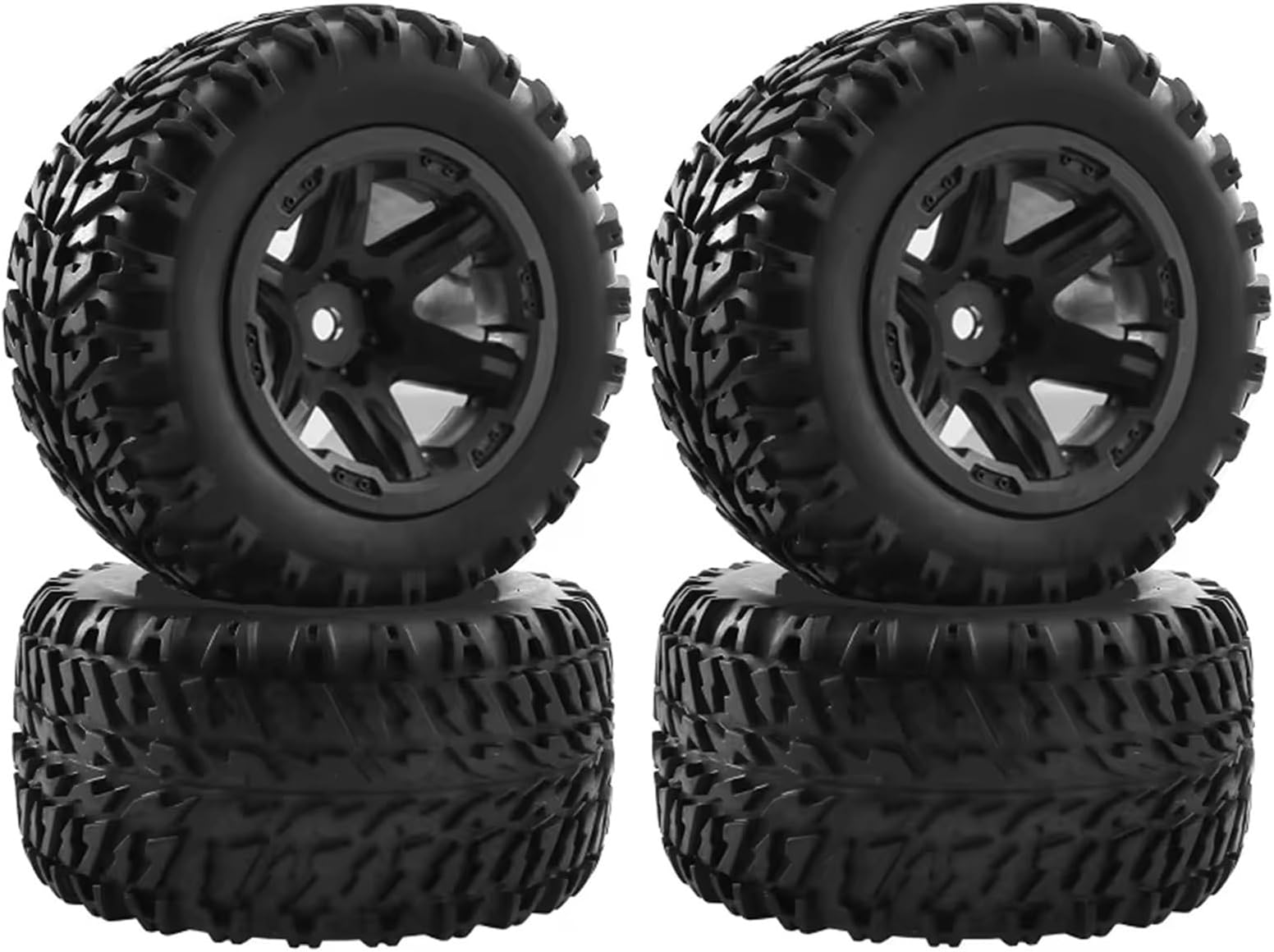 RC Car Tires Wheels Tyres For MJX For HYPER For GO H16 16207 16209 16210 1/16 Rubber Wheel Tire Tyre 1:16 rc Car Upgrade Parts 4pcs 104mm 12mm Hex(Black)