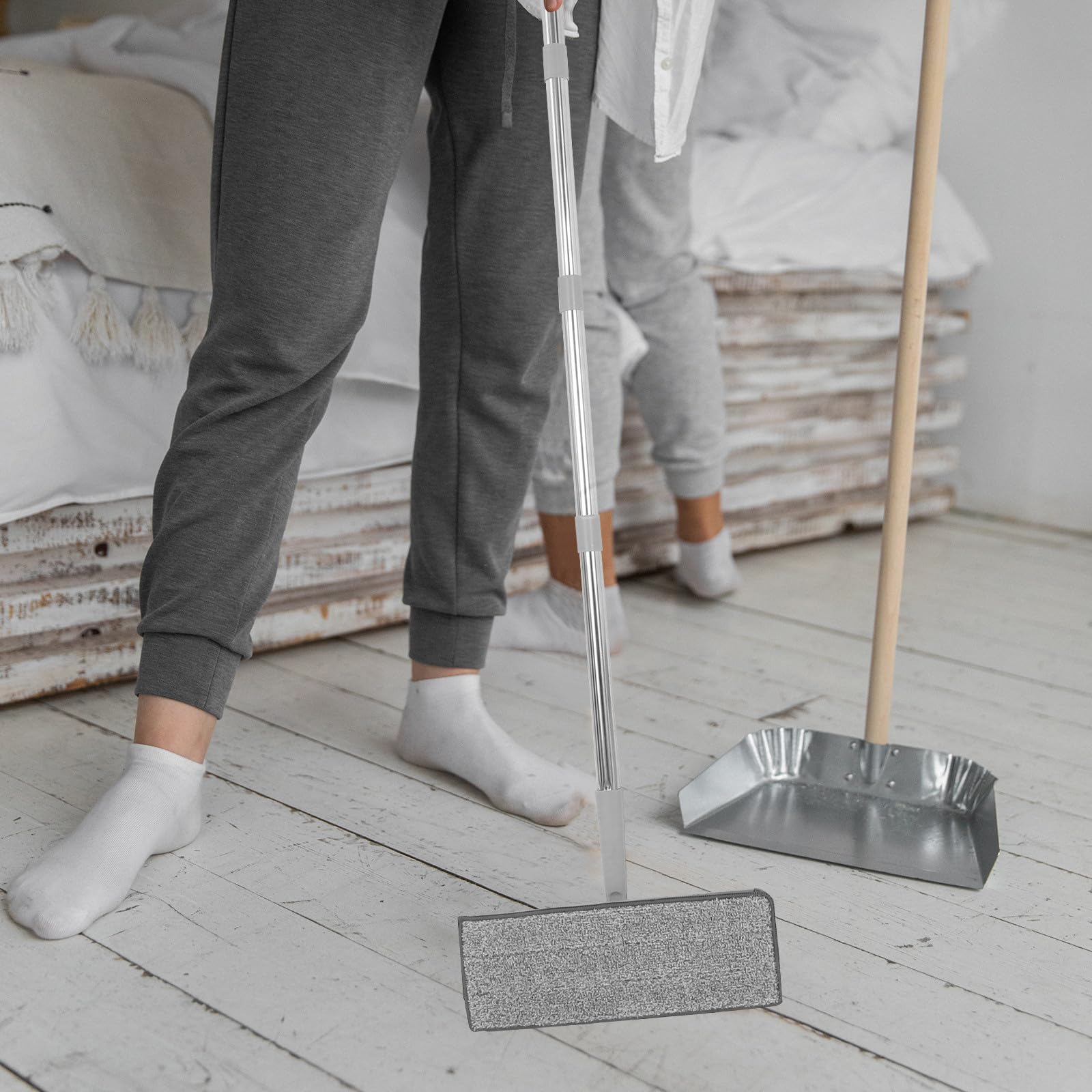 Mop Piatto con Secchio per Pulizia Pavimenti, Uso Domestico