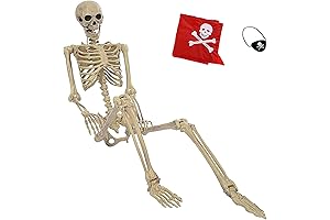 5.5Ft/65"/165cm Pose-N-Stay Halloween Skeleton Life Size Full Body Posable Skeleton