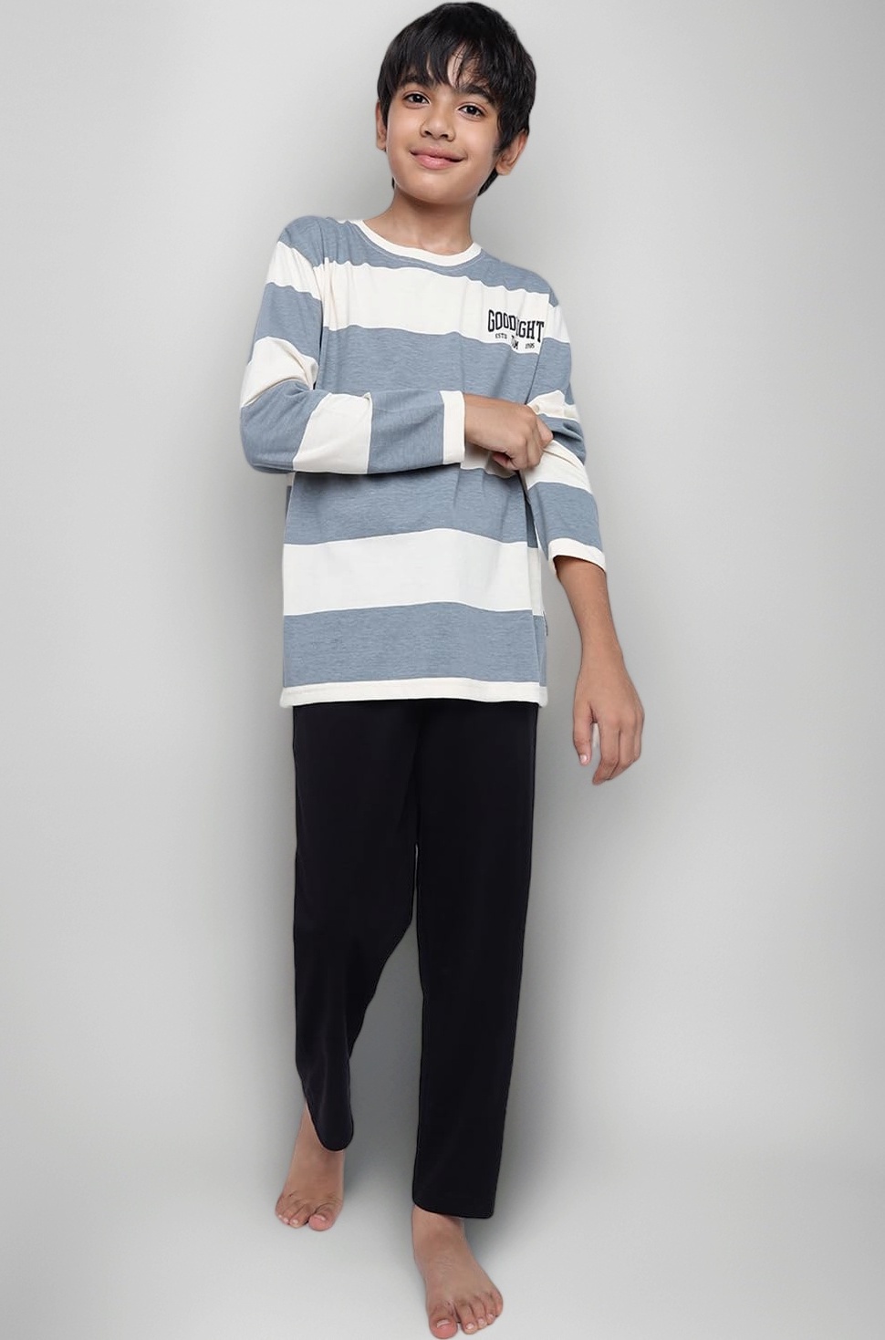 Li’l Tomatoes Boys 100% Cotton Light Winter Night Suit | Full Sleeve T-Shirt & Pyjama Set | Soft & Breathable Sleepwear | 7–16 Years