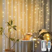 Vista 8 de suddus Luces de Cortina para Dormitorio, 90 Luces LED de Cadena Colgantes para Exteriores, Luces de Cortina de Hadas para Interiores para Navidad