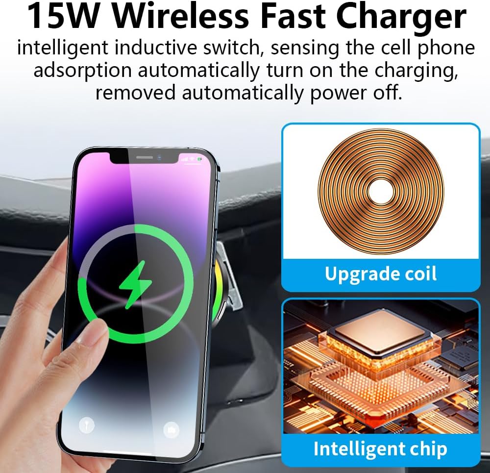 Car Magnetic Phone Mount for Honda Accord 2013 2014 2015 2016 2017 Auto Interior Accessories Best Cellphone Holder Fast 15W Wireless Charger Cell Phones Charging Screen Stand Vehicle Accessory