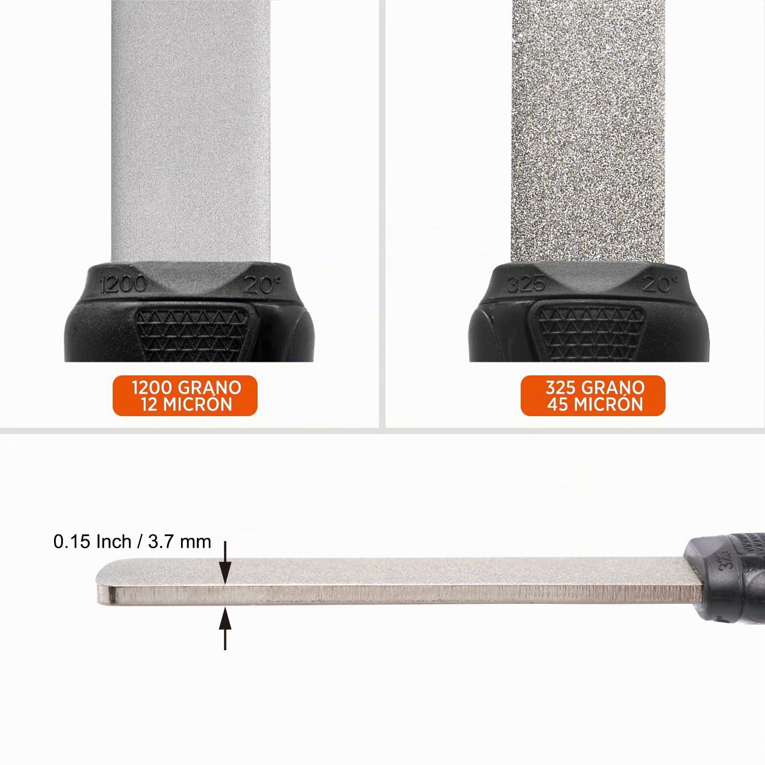 SHARPAL 121N Afilador de piedra de afilar diamante de doble grano para afilar cuchillos, hacha, cuchilla cortadora de césped, tijeras de jardín, cinceles, palas, taladros y todo el borde de la hoja