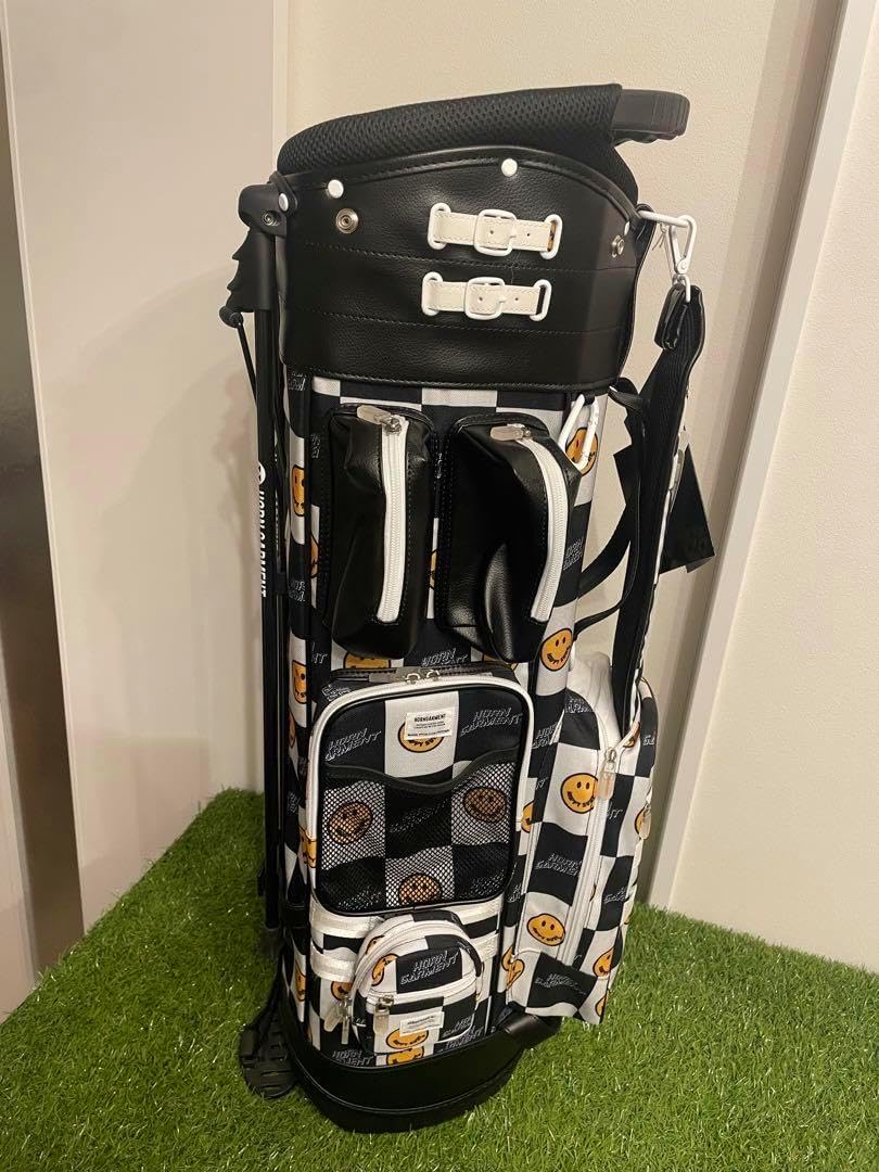 Aゴルフスタッズ付きブラックキャディバッグ アニューゴルフ スタッズ