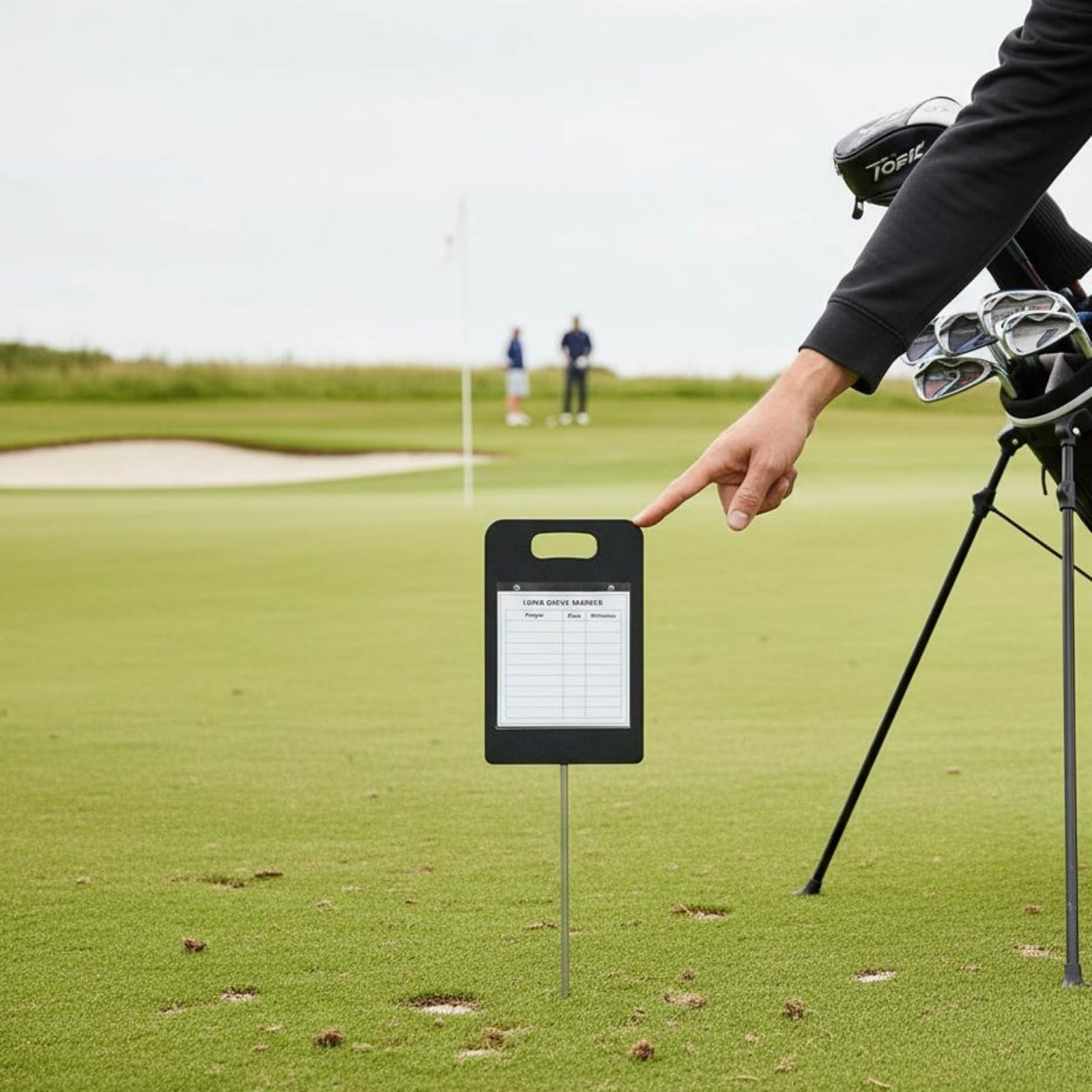 Marqueur de Compétition Golf, Panneau de Score de Golf, Facile à Planter, Couvercle Acrylique Anti-Vent, Piquet Marquage Résistant aux Intempéries pour Golfeurs