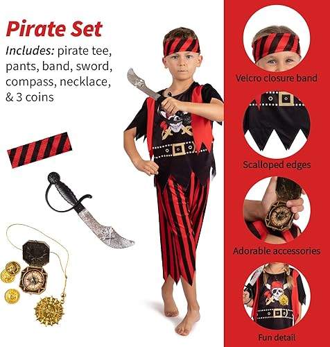 Miniatura 2 de Born Toys Disfraces para niños 3 en 1 y 6 en 1 – Disfraces infantiles para niños y niñas de 3 a 7 años, ropa lavable con caja de almacenamiento