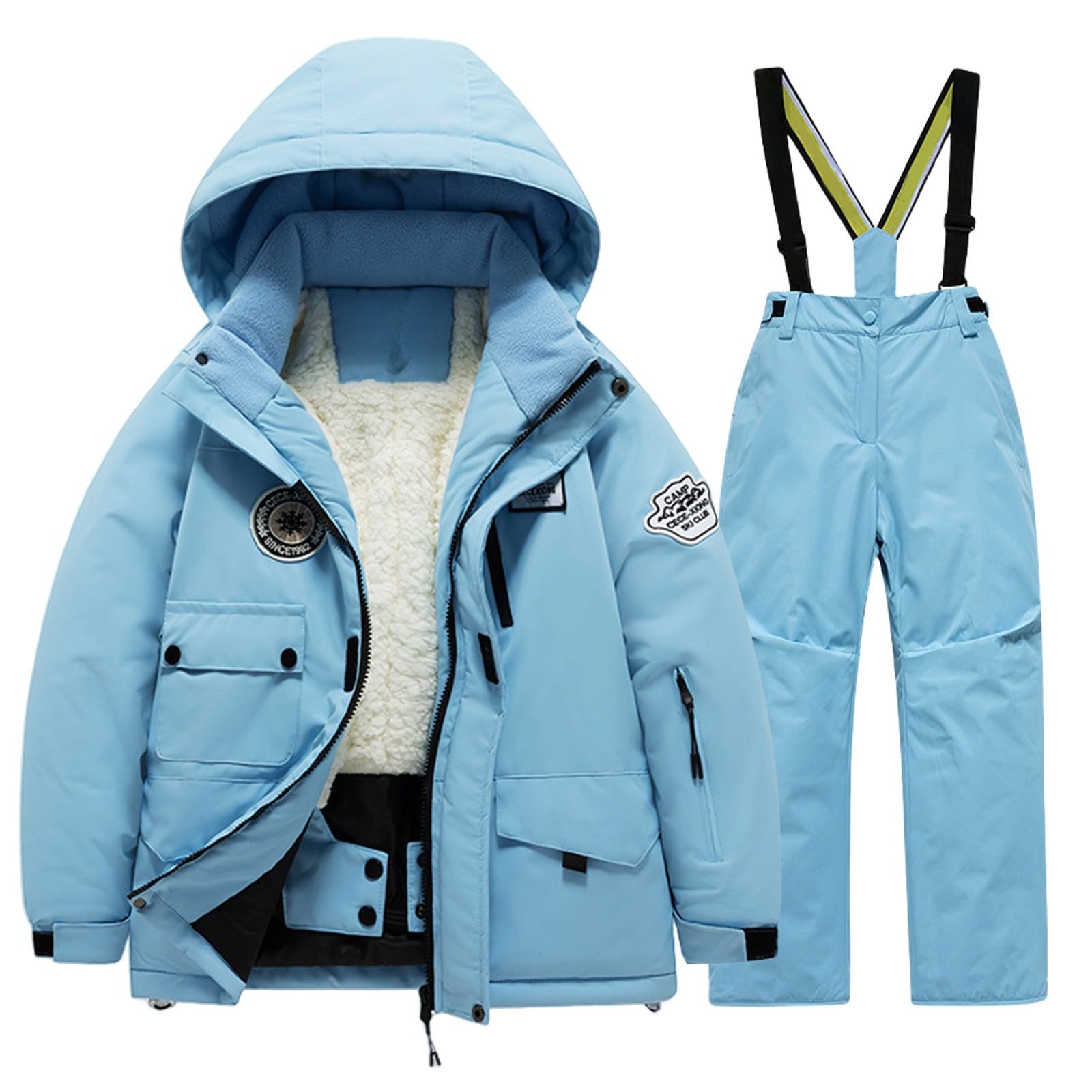 Generisch Kinder-Ski-Set aus Unisex Winterjacke und Hose Zweiteiler für Winter und Schnee, Winterset/Regen-Set für Jungen Mädchen,Schneeanzug Kinder,Winterjacke Mädchen