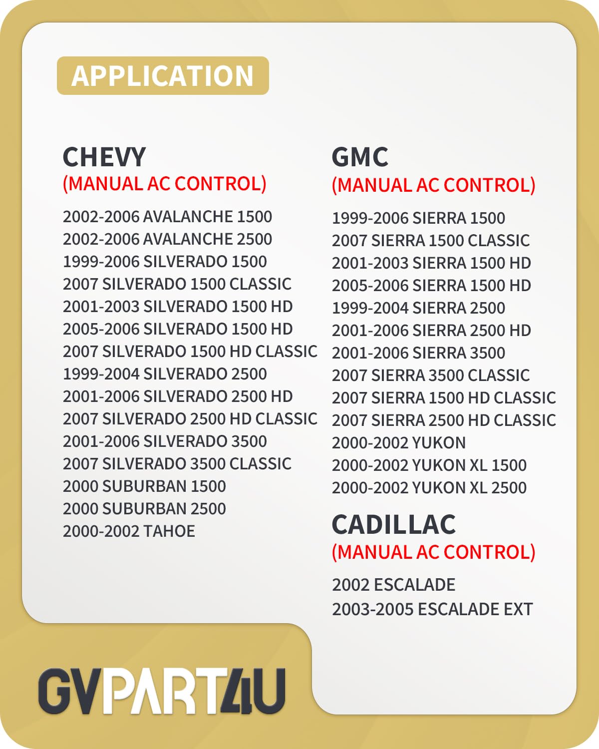 Condition photo showing New/Like New for blower motor resistor 1999-2006 for chevy silverado suburban tahoe | only fit manual ac system, fit for avalanche gmc sierra yukon, blower resistor 89019089 1581087 2000 2001 2002 2003 2004 2005
