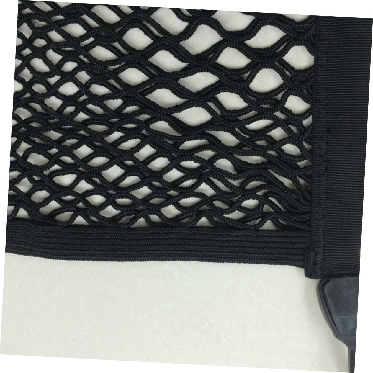Rete Portabagagli Doppio Strato 100x80 Cm Nera per Bagagliaio Auto | Tessuto e Plastica, 4 Ganci Autobloccanti Inclusi, Formato Elastico 100x80 Cm