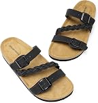 DREAM PAIRS Cork Footbed Chaussures d'été Sandales pour femme, Coussin, Confortable, Slip-On, Casual, Vacances, Marche