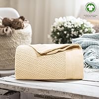 Vista 9 de THREAD SPREAD Manta tejida a mano con patrón geométrico de espiga 100 % algodón de fibra extralarga, suave y acogedora, térmica para todas