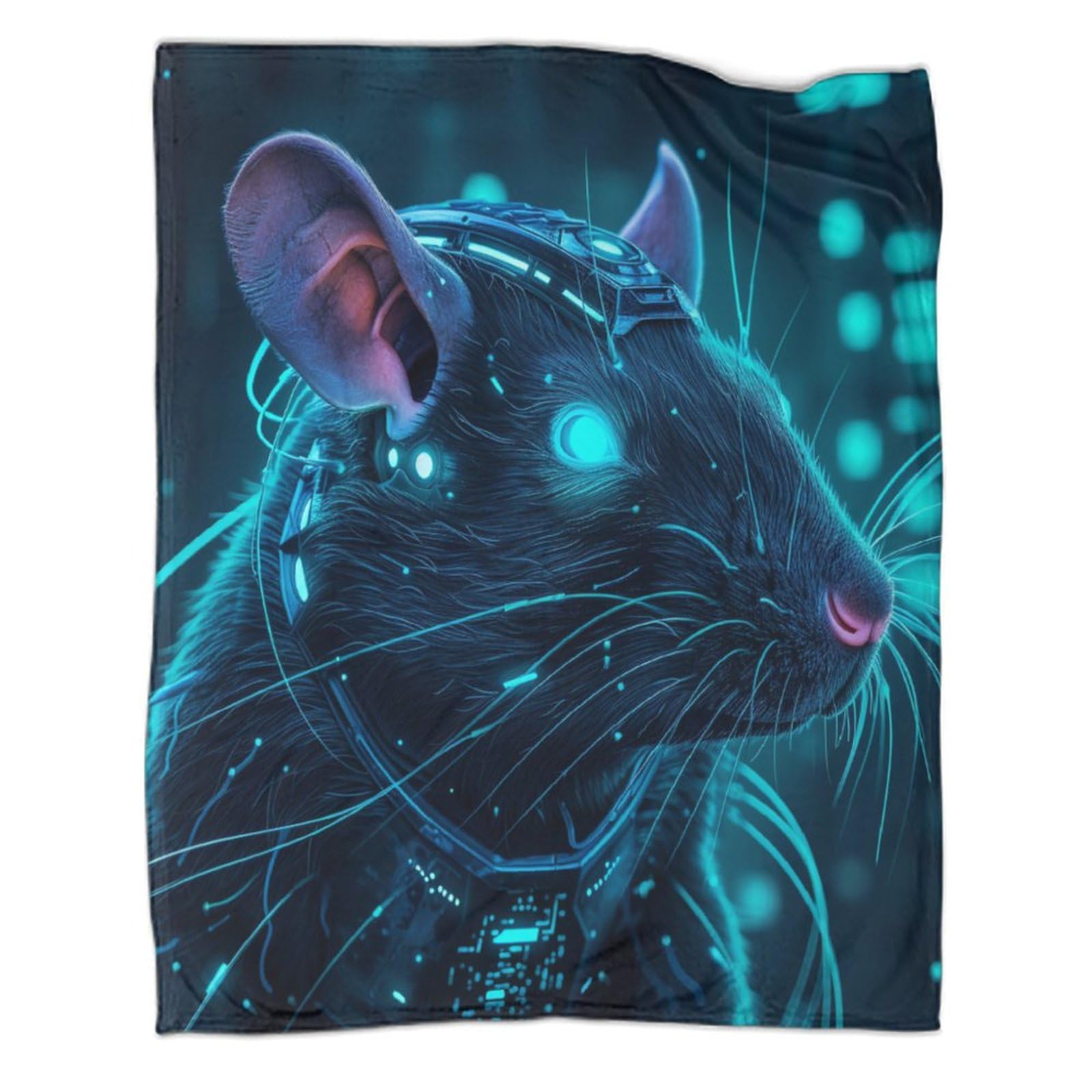 GAOYUCHUN Cyber Rat 3D Printed Blanket Bed Blanket Fluffy Fleece for Sofa Couch Soft Throw Blanket Birthday Gifts for Girls Flannel Fleece Throw Blankets 50x60inch(127x152cm)