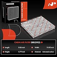 Vista 2 de A-Premium Filtro de aire de cabina con carbón activado, compatible con Hyundai Sonata, Azera, Santa Fe y Kia Cadenza, Optima, Sedona y GMC Terrain