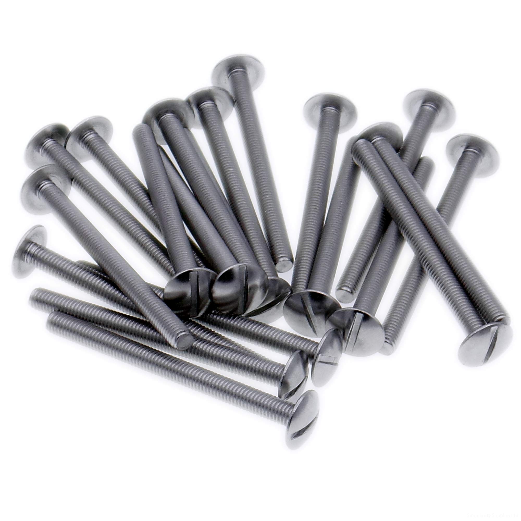 Singularity Supplies M6 (6Mm X 20Mm) Slot Mushroom Machine Screw (Bolt) - Stainless Steel (A2) (Pack Of 20)