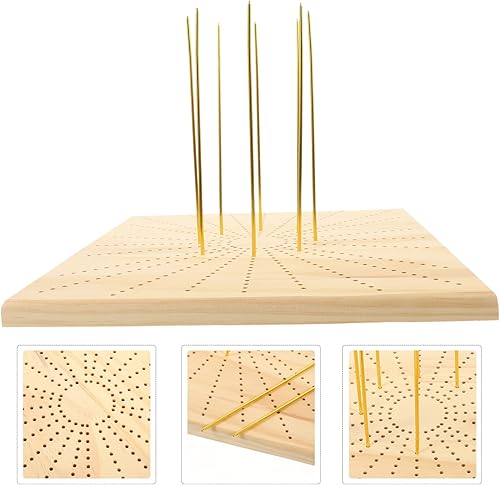 Miniatura 3 de VICASKY 1 juego de tablas tejidas para mantener la forma, tablero de bloqueo de madera, tapetes de bloqueo de ganchillo, suministros de tejer,