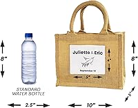 Vista 5 de Bolsas de arpillera rústicas para bodas bolsas promocionales de yute (paquete de 6)