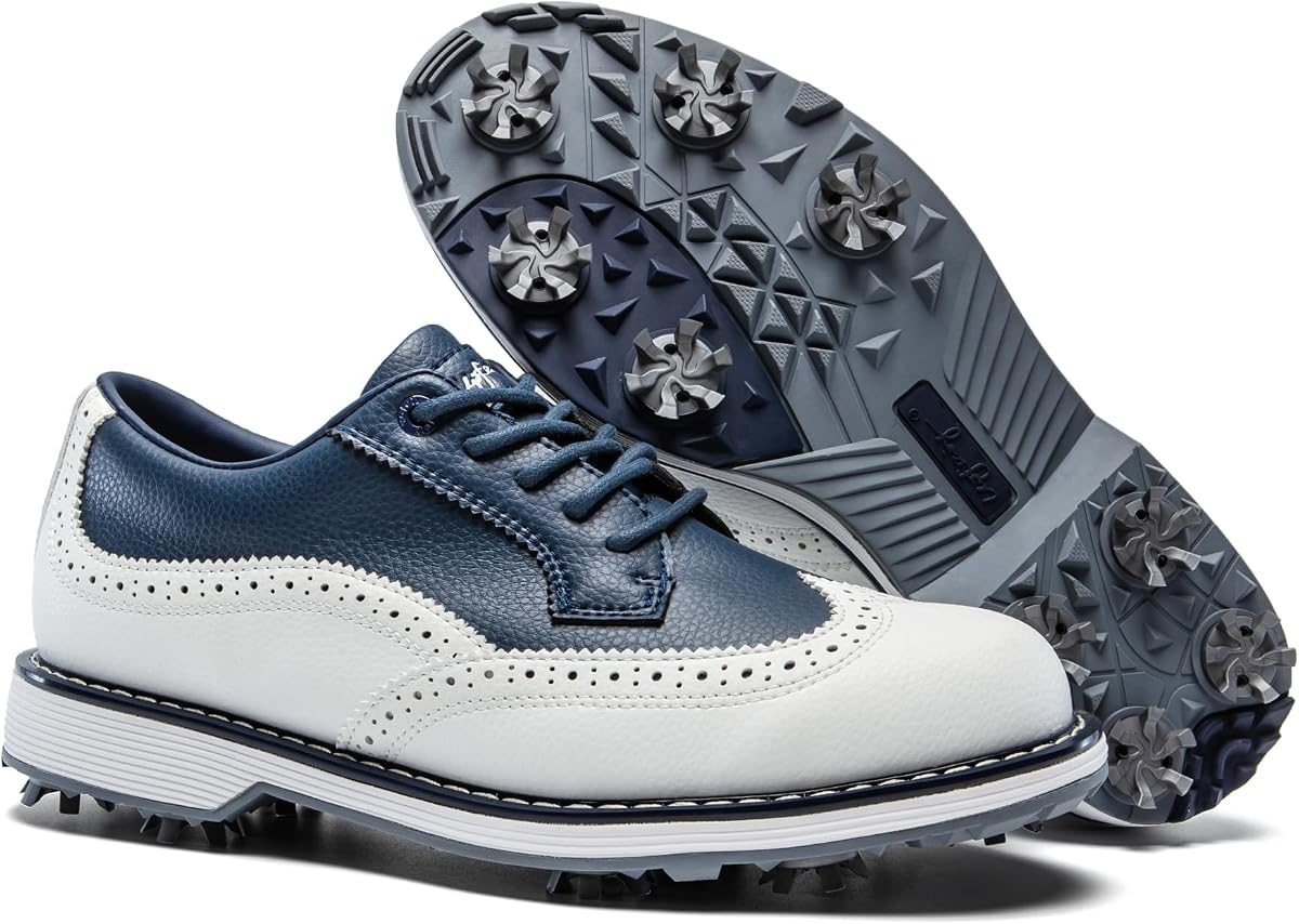 Zapatos de golf de punta UOFEIY para hombre, zapatillas de golf ligeras resistentes al agua, suela de tracción de punta suave para campo y casa club, caminar y entrenar