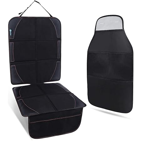 Amazon Rollibot チャイルドシートカバー キックガード 2点セット 滑り止め 収納ポケット付き 車座席保護シート チャイルドシート用マット シート ベビー マタニティ 通販
