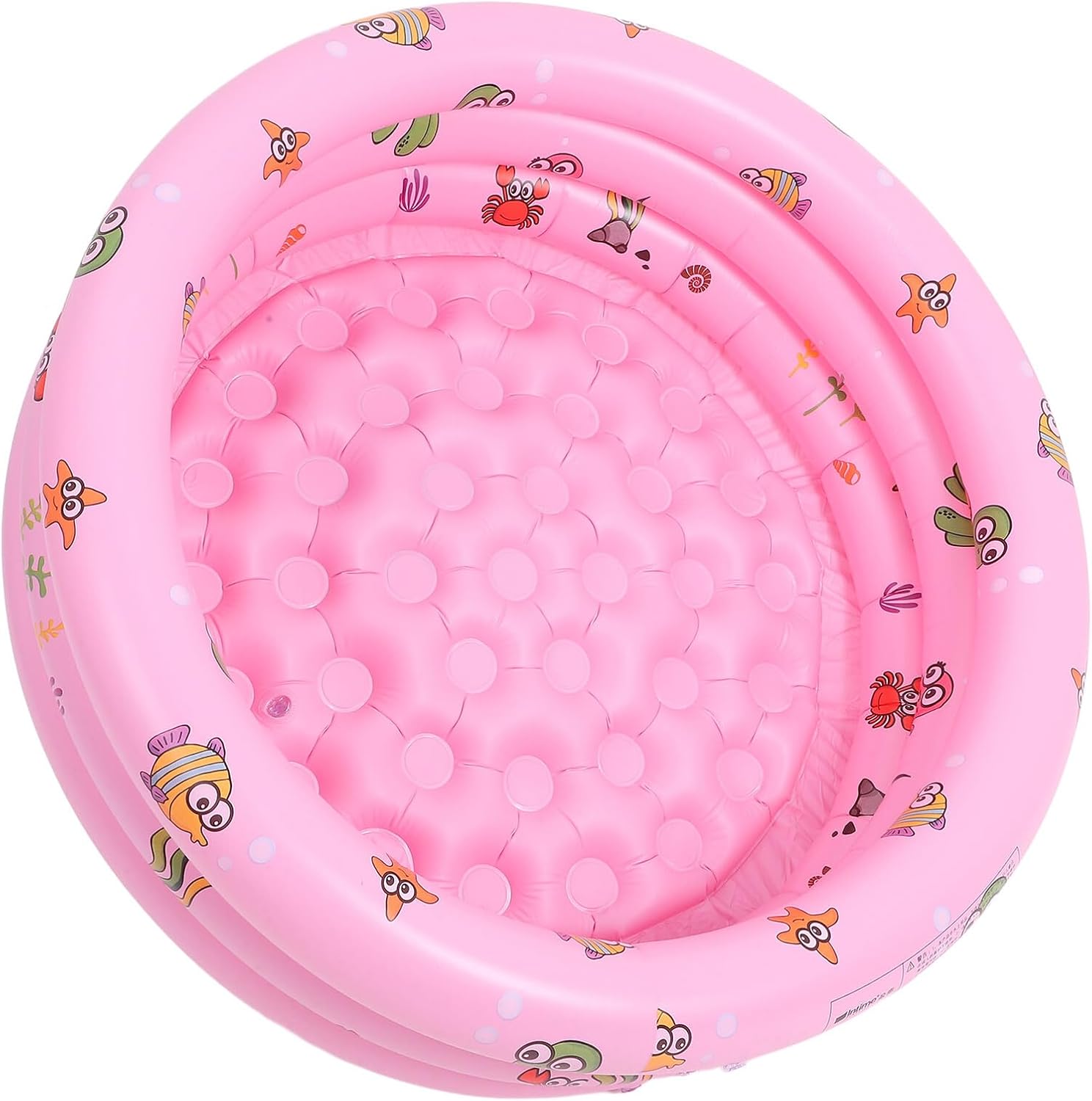 Inflatable Round Swimming Pool for Thickened PVC Swim Pool for Backyard Parties and Summer Fun Pink Three-Ring Design