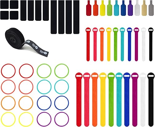 Wrap-It Storage Kit de gestión de cables Surtido de soluciones de gestión de cables Organizadores de cables reutilizables correas corbatas