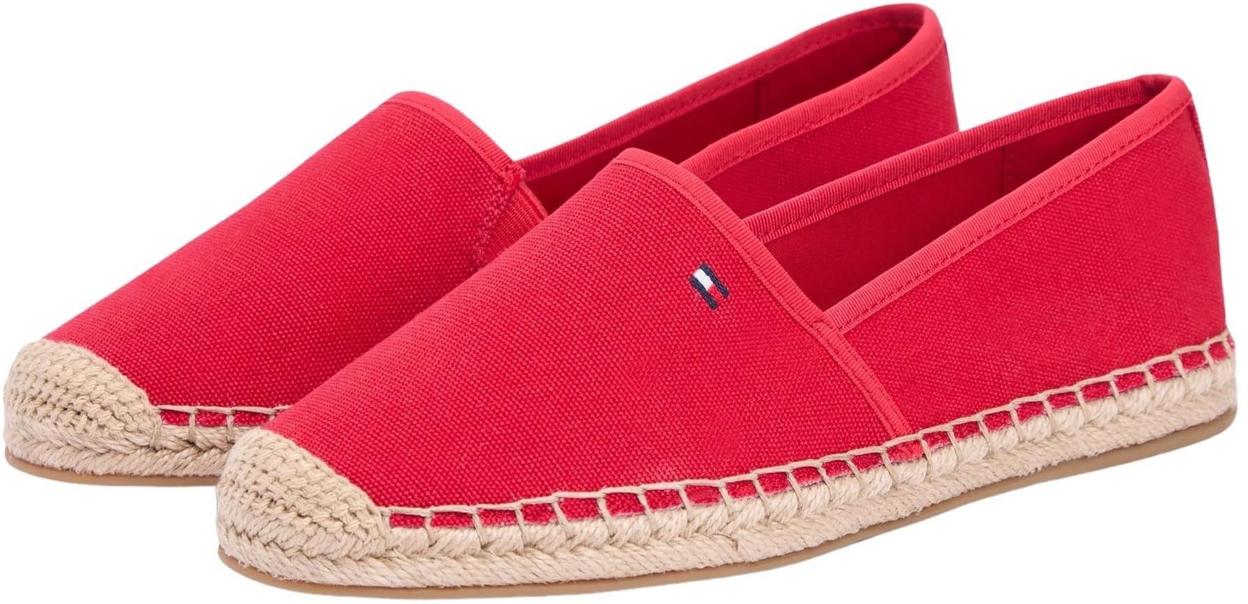 Tommy Hilfiger Donna Espadrillas Flag Canvas con Logo, Rosso (Primary Red), 40