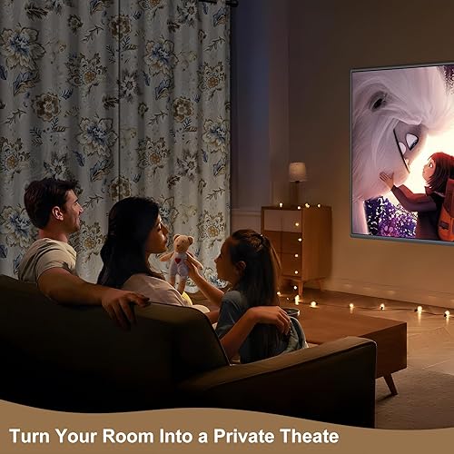 Miniatura 7 de Cortinas opacas florales para dormitorio y sala de estar, oscurecimiento de la habitación, cortinas opacas con aislamiento térmico insonorizadas