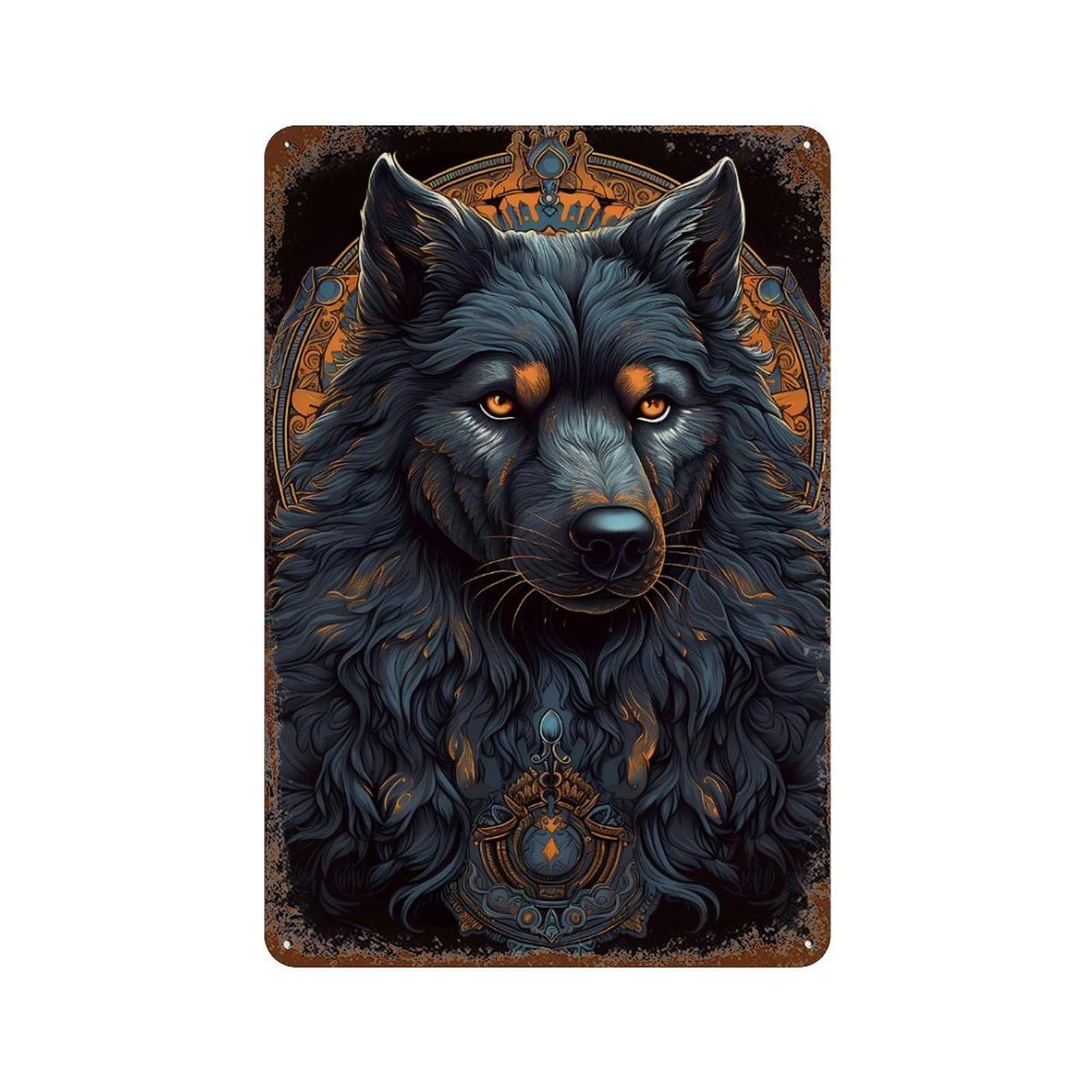 Alaskan Malamute Dog 11.8"x7.9" Decorative Tin Sign, Retro Wall Decor for Bistro, Counter And Cafe Decor
