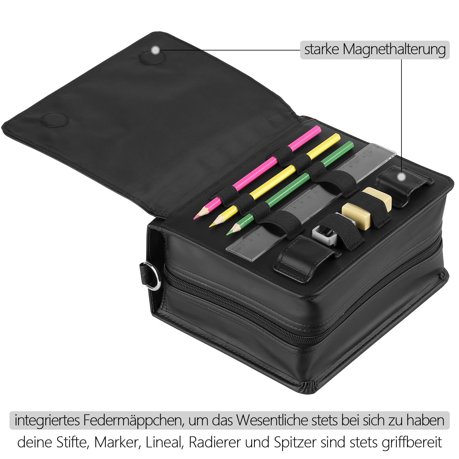 The Lawyal One Habersack Tasche XL Kunstleder Federmäppchen Schwarz Jura