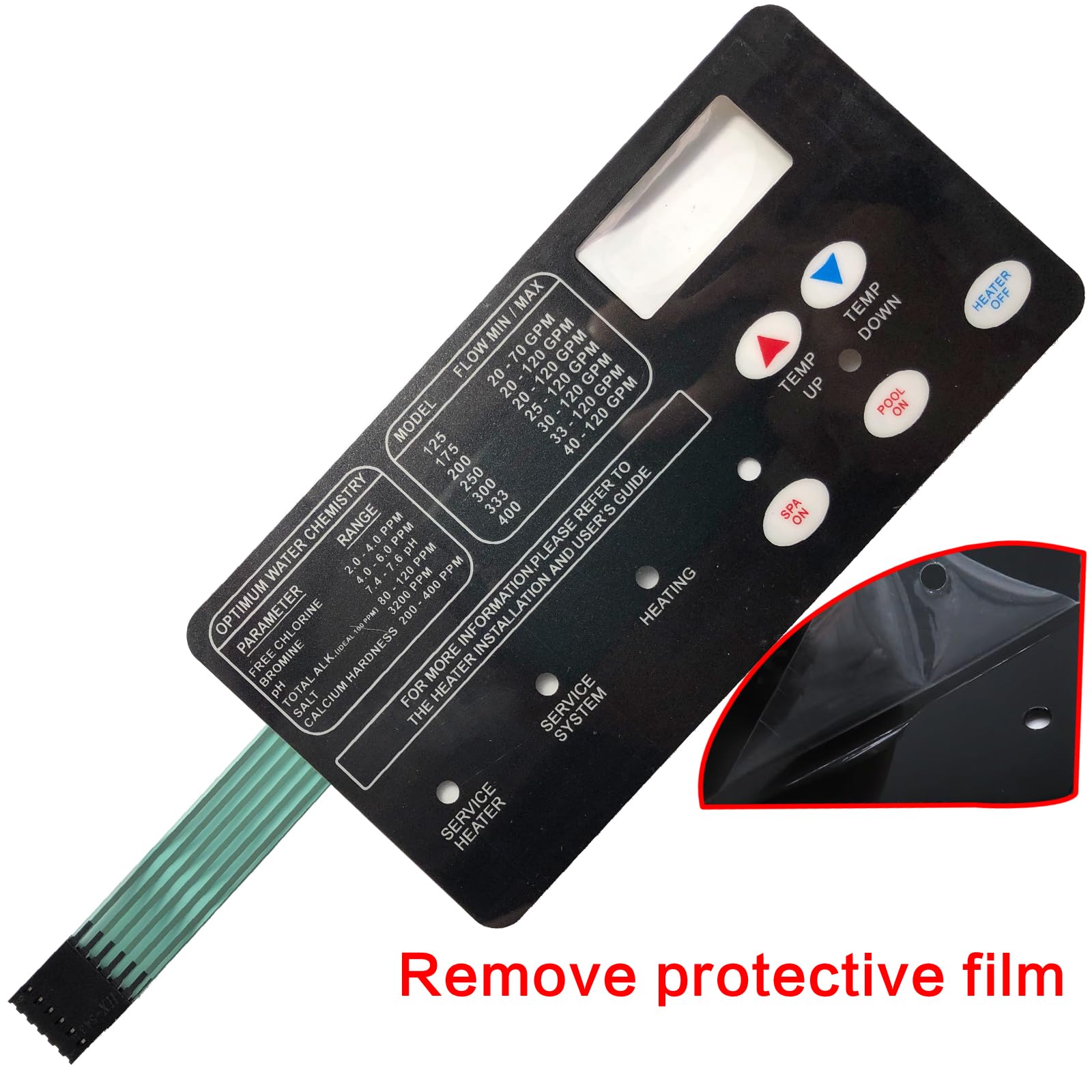 WOLIDAODAO 42002-0029Z Switch Membrane Compatible with Sta-Rite Max-E-Therm Pool and Spa Heater Electrical Systems,Aftermarket Part
