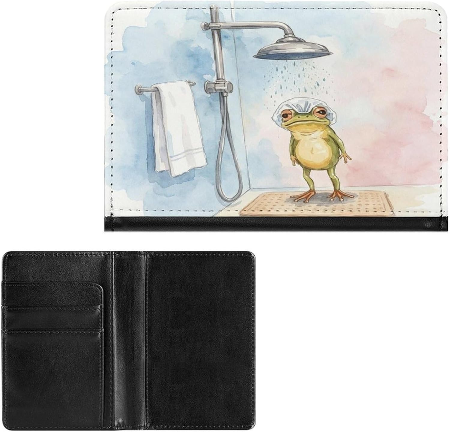 Funny Frog Leather Passport Holder Passport Wallet image 2
