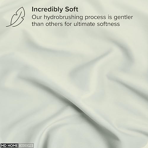 Miniatura 27 de Juego de sábanas de bolsillo extra profundas (4 piezas) 100% algodón egipcio de 400 hilos, bolsillo profundo de 22 pulgadas, sábana bajera ajustable