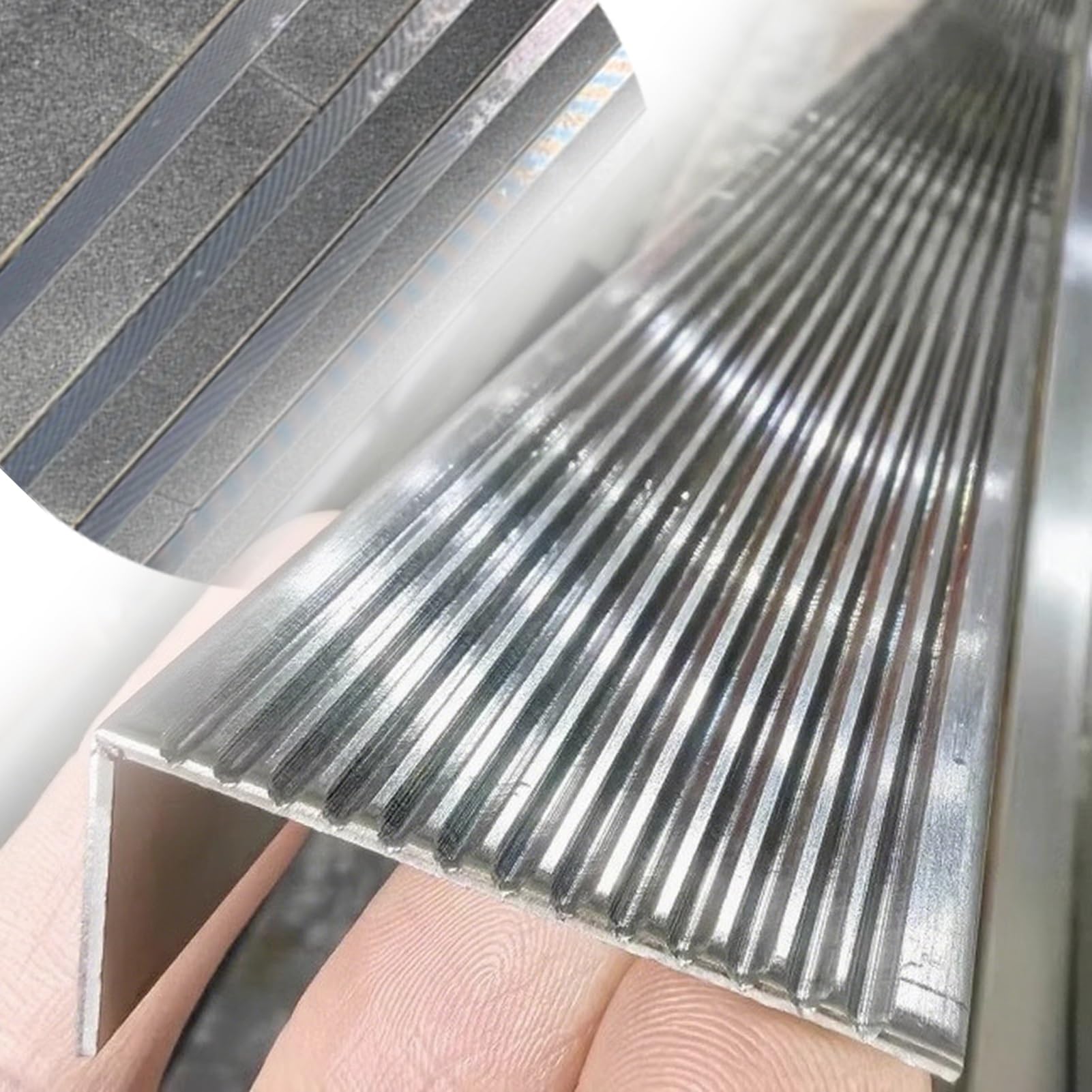 Barre de seuil protection de nez de marche inox contre les chutes