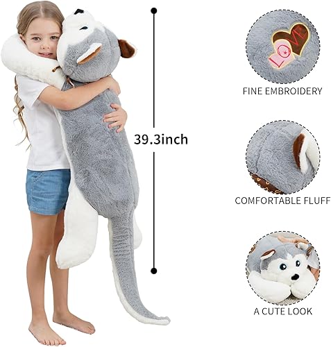 Miniatura 10 de Animales de peluche para perro Dalmao de 315 pulgadas peluche de perro Husky siberiano peluche suave almohada Kawaii juguete de peluche grande