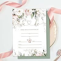 Whaline 25 Sets Elegant Floral Wedding Invitations with Envelopes, Stickers & Eucalyptus Leaves - 5x7 Inch Blank Mr & Mrs Cards for Bridal Shower