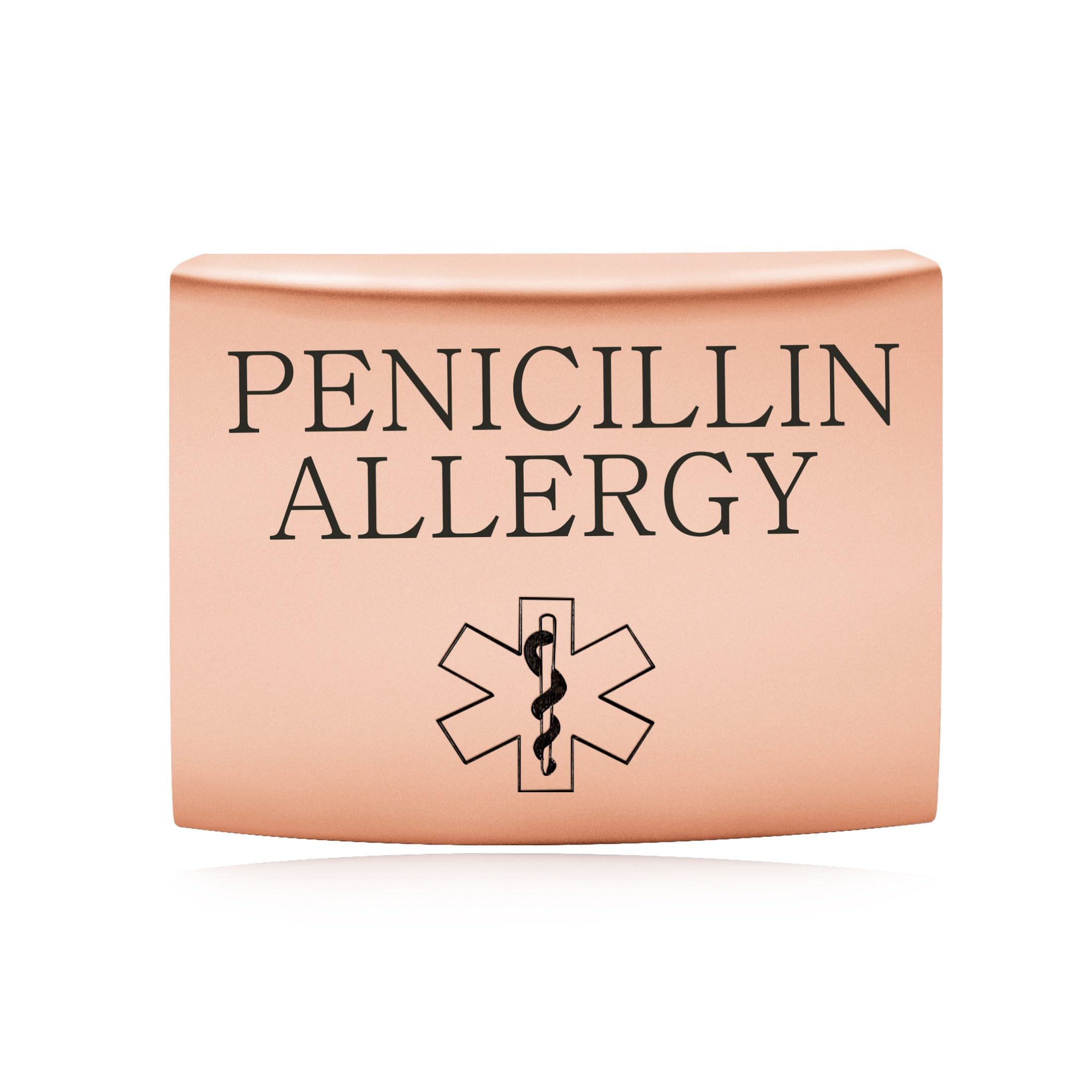 Oneress PENICILLIN Allergy Medical ID Watch Band Label Anticoagulant Safety Tag, Engraved Stainless Steel Medical Alert Bracelet for Sports & Travel YA4313 Rose Gold-PENICILLIN